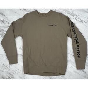 Abercrombie & Fitch Relaxed Soft Fleece Sweatshirt XS Tan Logo #9